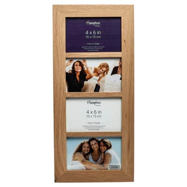 Solid Oak 4 Aperture Photo Frame