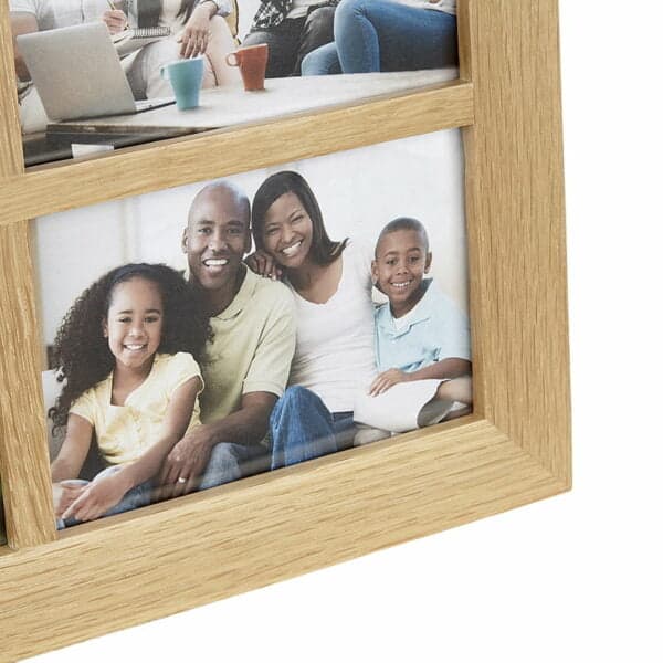 Solid Oak 6 Aperture Photo Frame