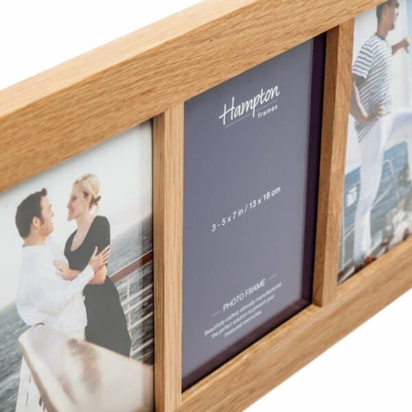 Solid Oak 5x7 Triple Photo Frame