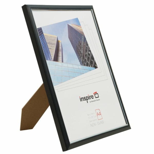 Black easel-style photo frame