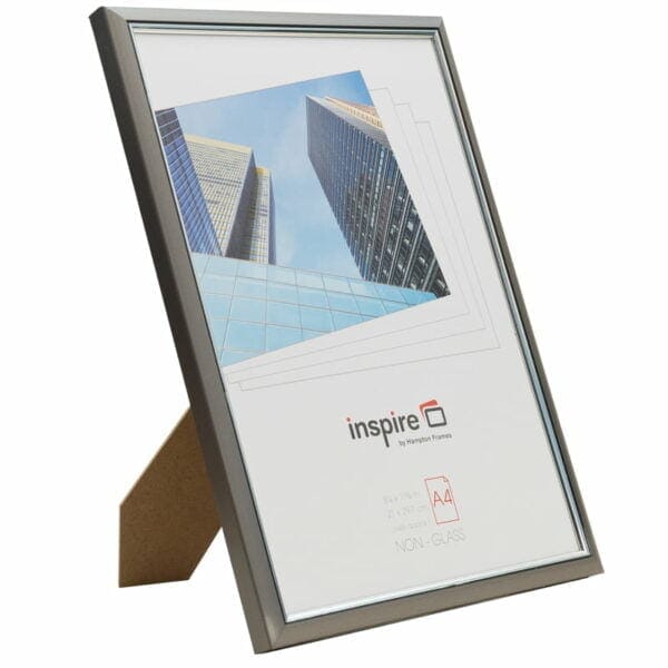 Elegant silver metallic A4 size photo frame