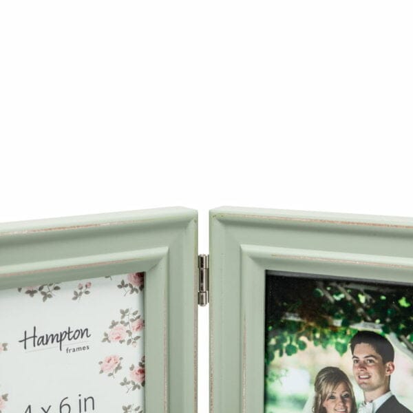 Paloma 4x6 Hinged Double Sage Photo Frame