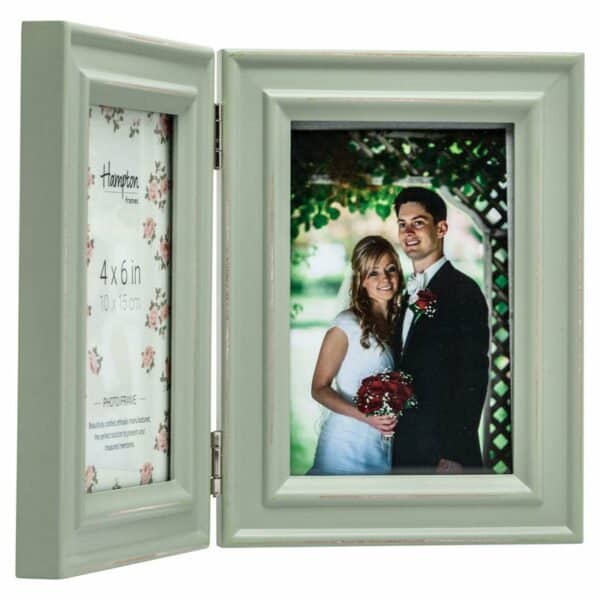 Paloma 4x6 Hinged Double Sage Photo Frame