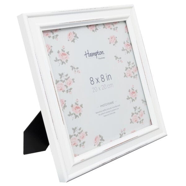 White floral 8x8 inch Hampton photo frame