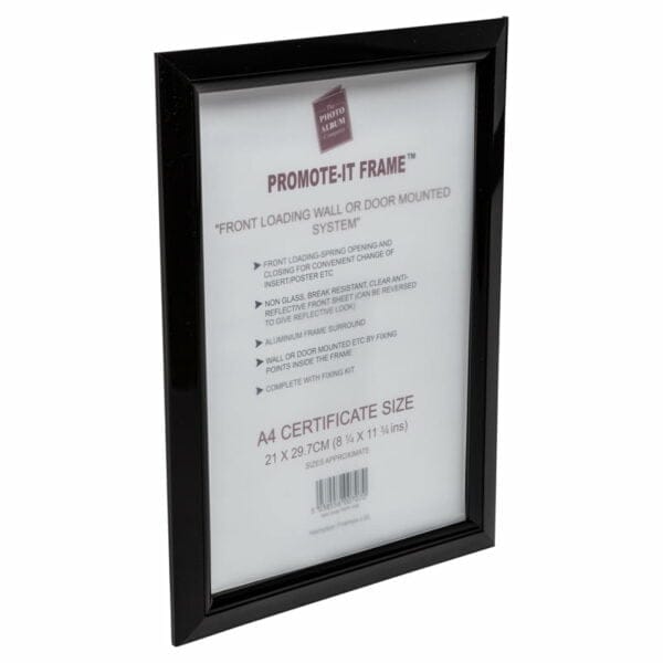 Promote It A4 Black Certificate Frame