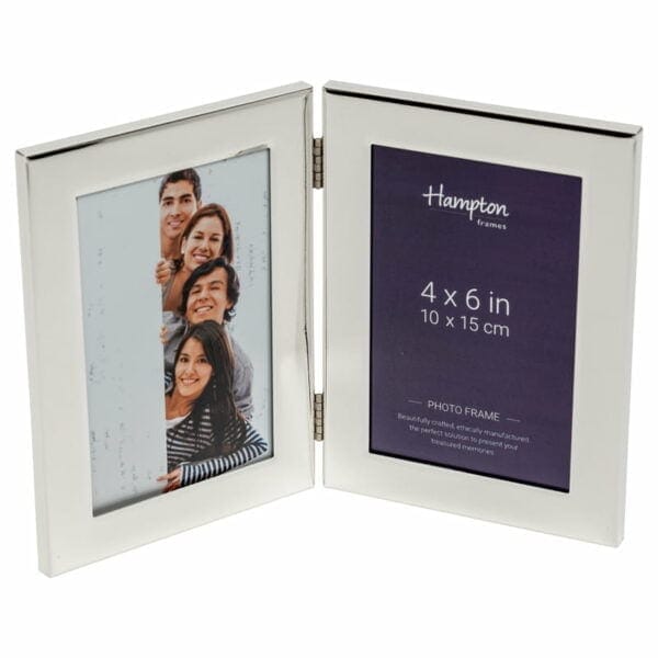 Woburn 5x7 Silver Hinged Double Photo Frame