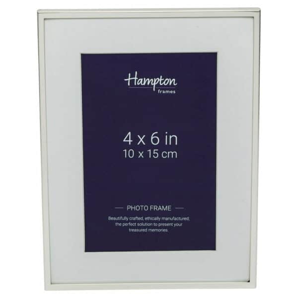 Mayfair 4x6 Narrow Silver Photo Frame With Mount