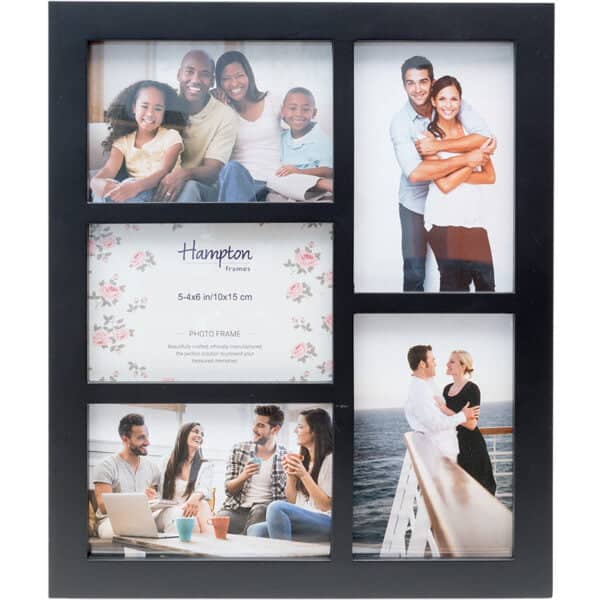 Gallery  5 Aperture 4X6 Black Photo Frame