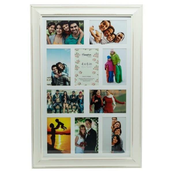 Elegant white photo frame with detailed edges