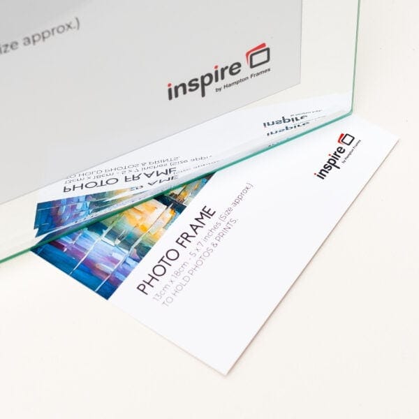 Inspire photo frame packaging on white background