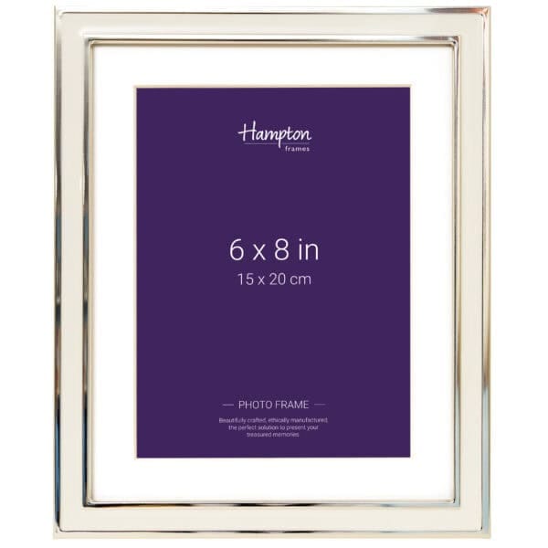 Silver 6x8 inch Hampton photo frame