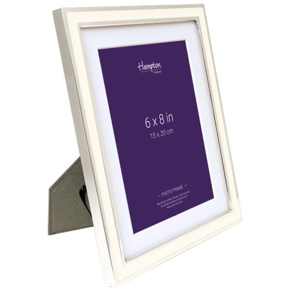 White 6x8 inch Hampton photo frame