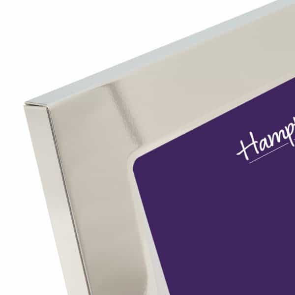 Close-up of purple Hampers box corner